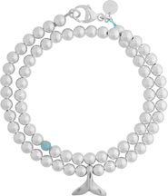 Emma Rae Women's Sterling Silver "Whale Tail" Double-Wrap Bracelet