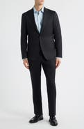 Canali Capri Trim Fit Black Glen Check Wool Suit