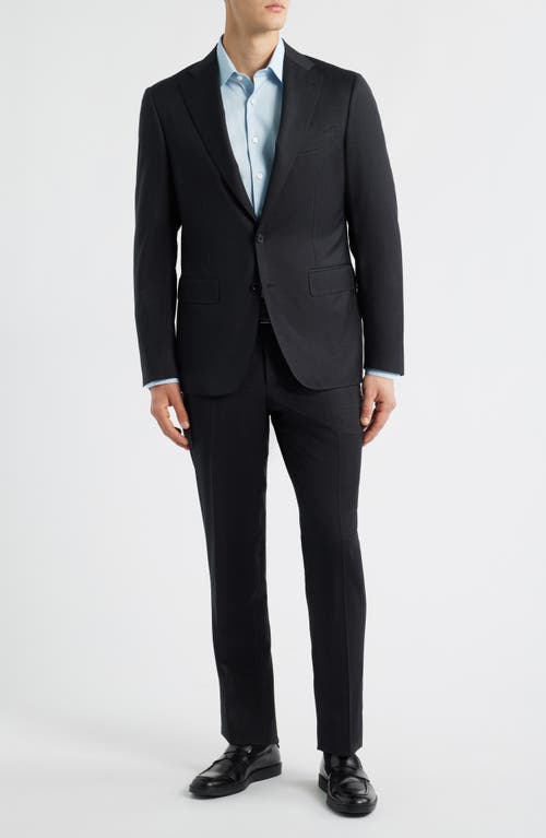 Canali Capri Trim Fit Black Glen Check Wool Suit In Black