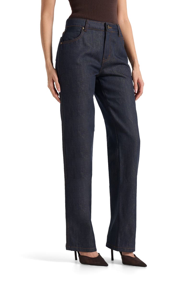Florence Denim High Rise Straight Leg Jeans, Alternate, color, Indigo