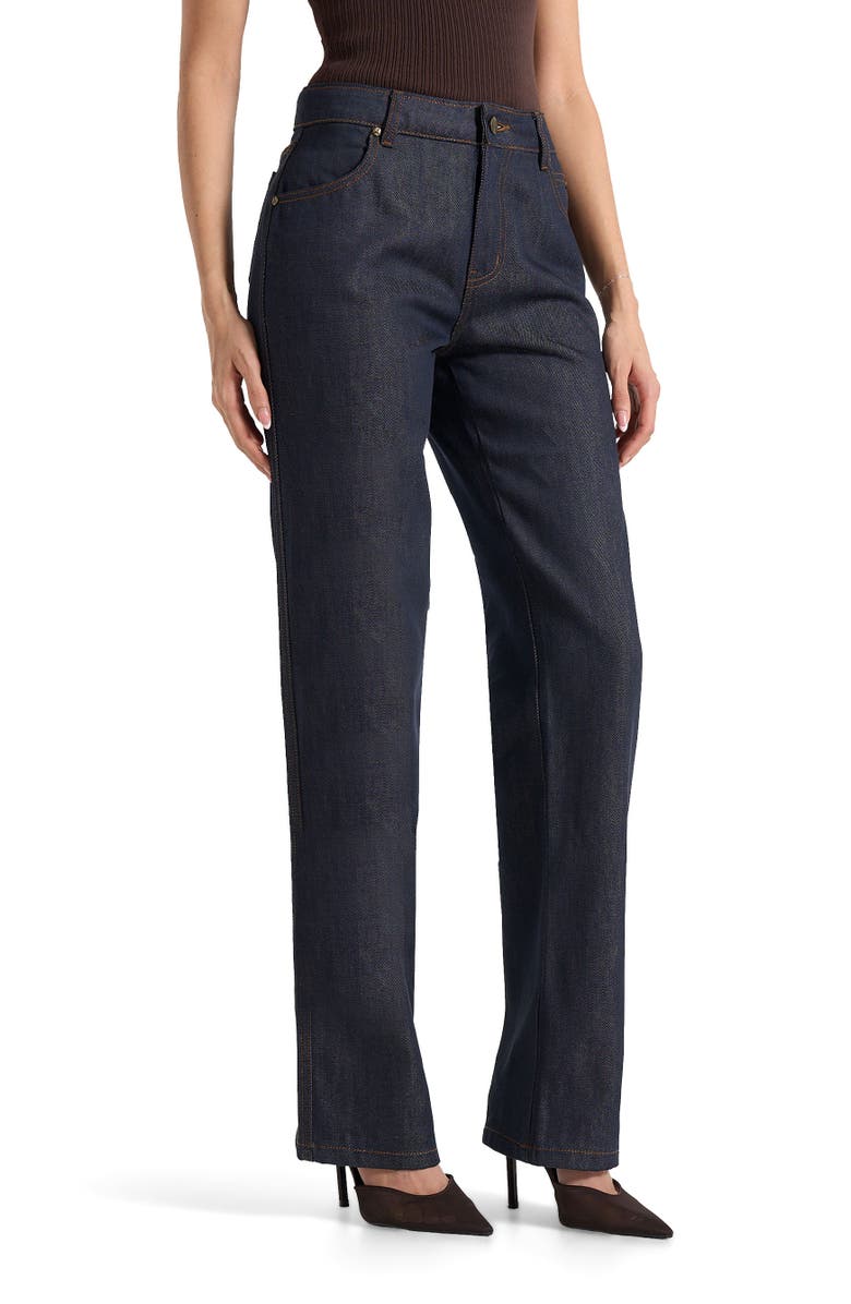 Manière De Voir Florence Denim High Rise Straight Leg Jeans, Alternate, color, Indigo