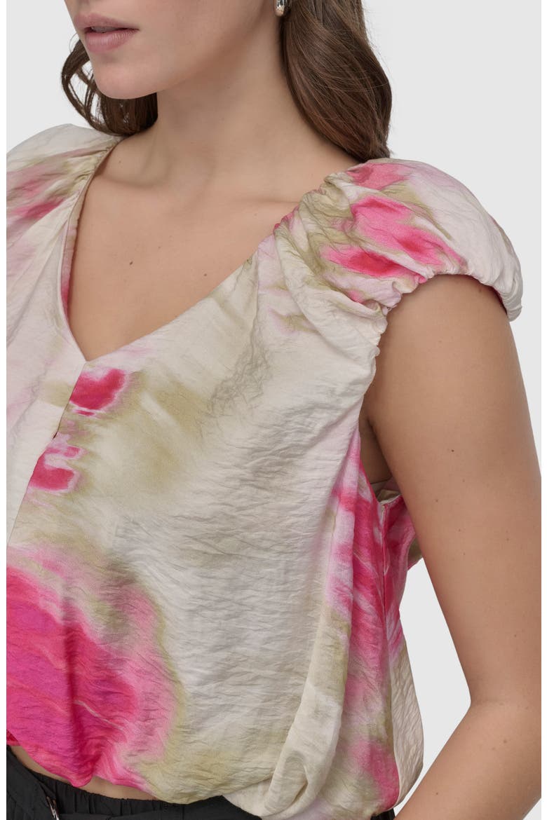Printed Rumple Voile Top, Alternate, color, MAY WATERCOLOR