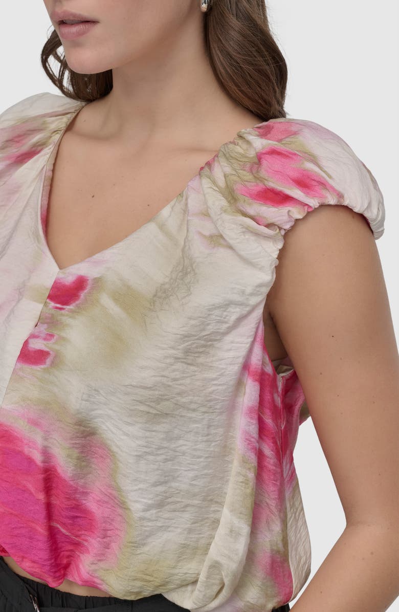 DKNY Printed Rumple Voile Top, Alternate, color, May Watercolor