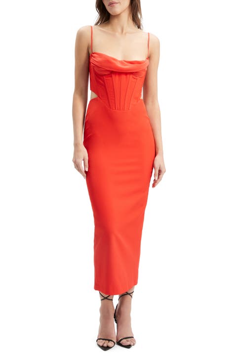 Martini Corset Cutout Midi Dress
