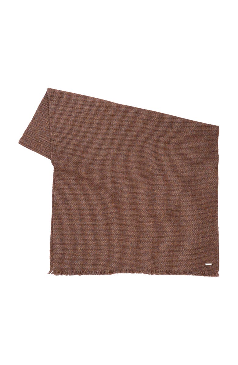 Lauren Ralph Lauren Soft Basket Weave Scarf, Alternate, color, Warm Brown Heather