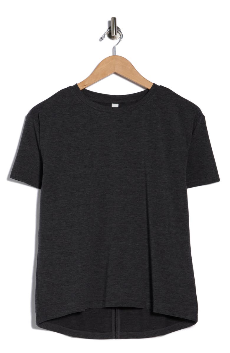 Z by Zella Inspired Knit Activewear T-Shirt, Main, color, Black