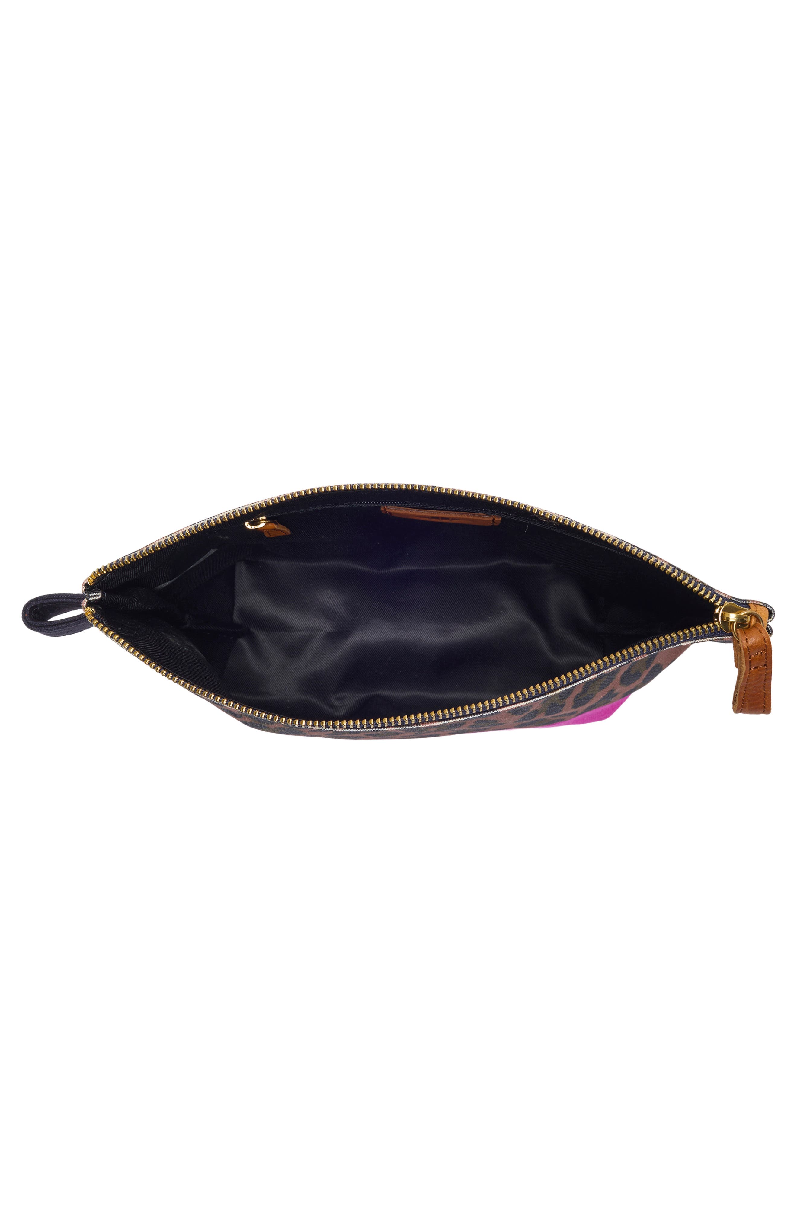 Hudson Colorblock Pouch, Alternate, color, JAVA LEOPARD/ FUCHSIA