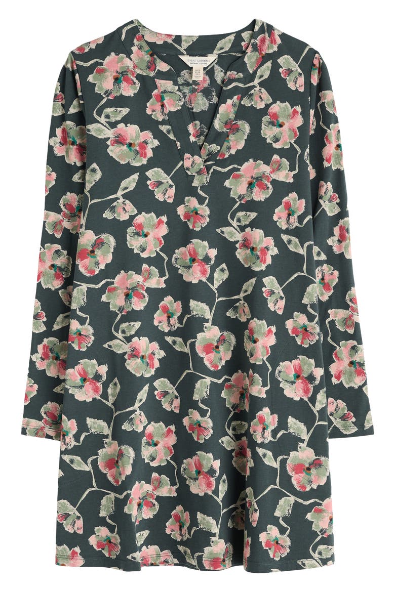 Wreathe Organic Cotton Tunic, Alternate, color, ARTIST CAMELLIA COPP