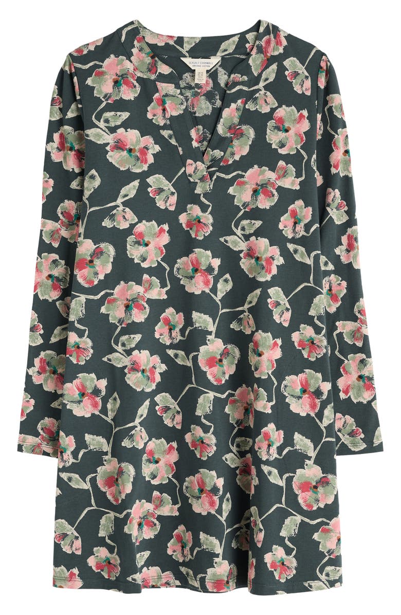 Seasalt Cornwall Wreathe Organic Cotton Tunic, Alternate, color, Artist Camellia Coppice