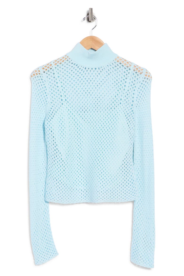 Bexley Pointelle Mock Neck Top, Alternate, color, SKY