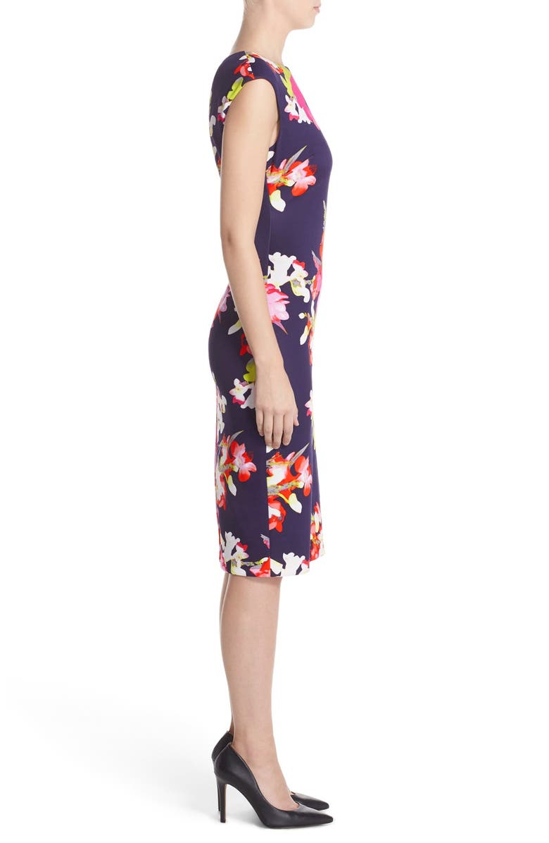 Vince Camuto Floral Scuba Sheath Dress, Alternate, color,
