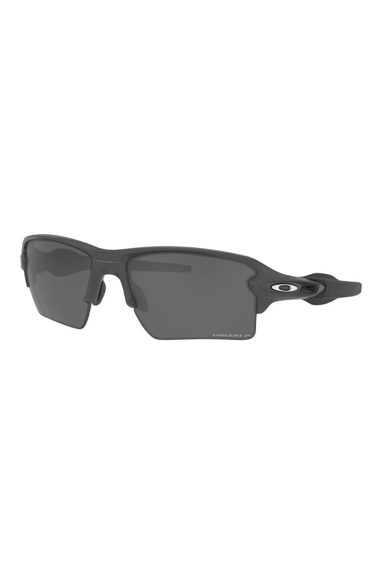 Flak® 2.0 XL 59mm Prizm™ Polarized Wrap Sunglasses, Alternate, color, STEEL/ PRIZM BLACK IRIDIUM