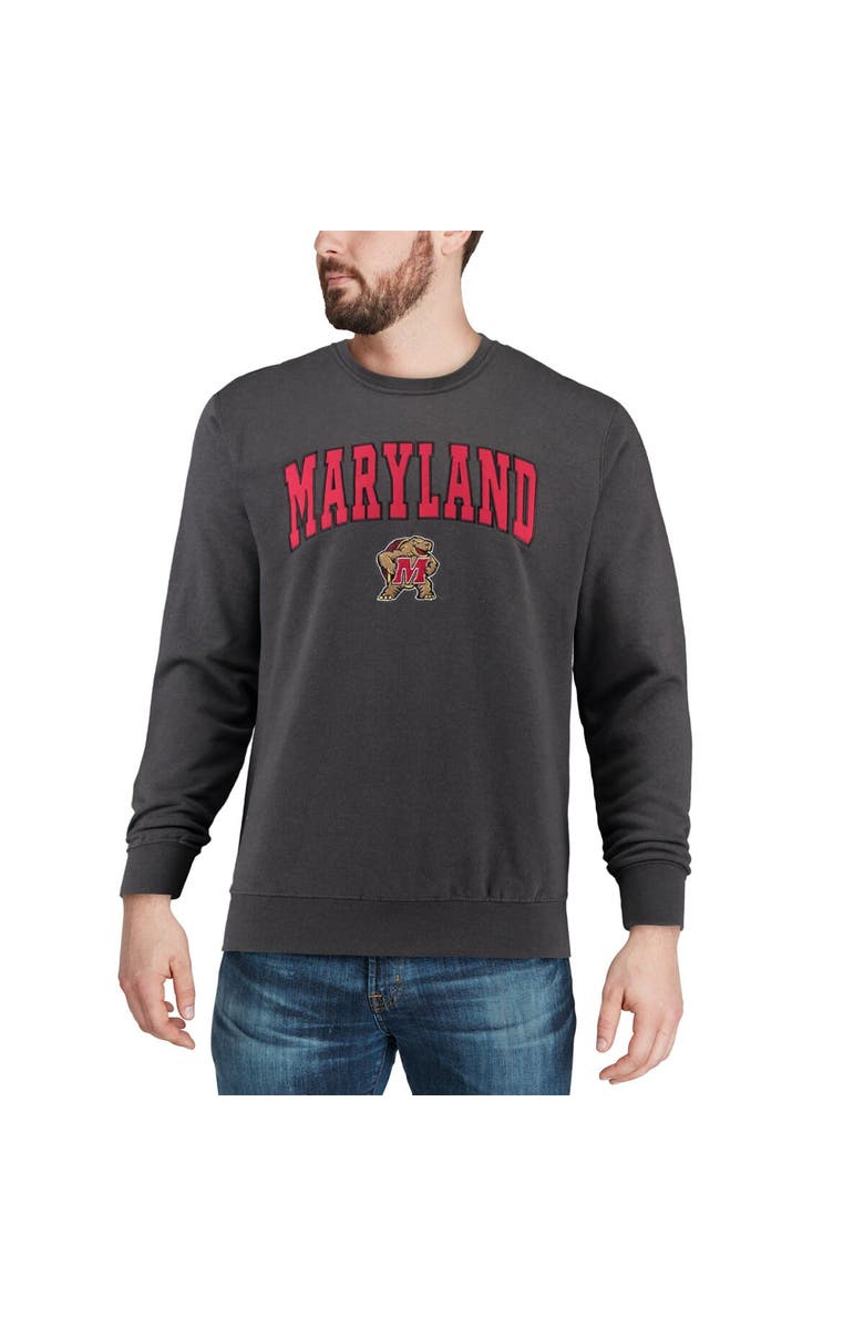 COLOSSEUM Men's Colosseum Charcoal Maryland Terrapins Arch & Logo Crew Neck Sweatshirt, Alternate, color, Charcoal