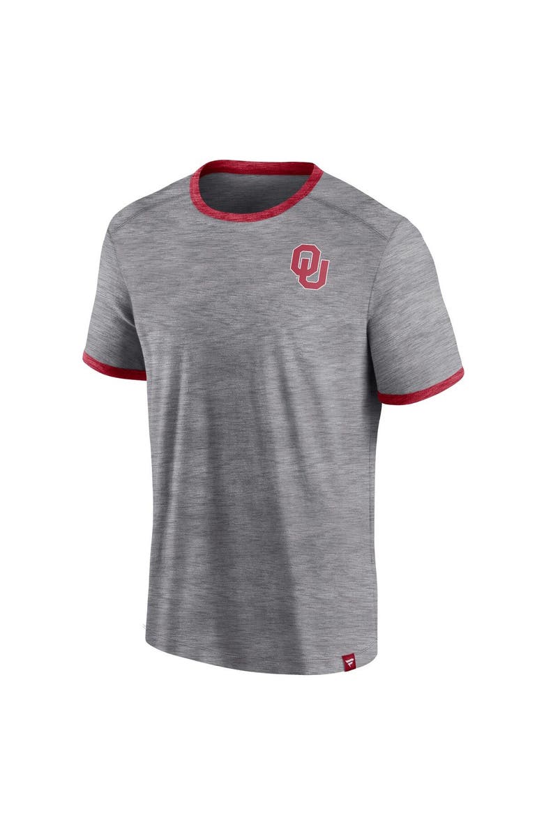 FANATICS Men's Fanatics Branded Heather Gray Oklahoma Sooners Classic Stack Ringer T-Shirt, Alternate, color, Heather Gray