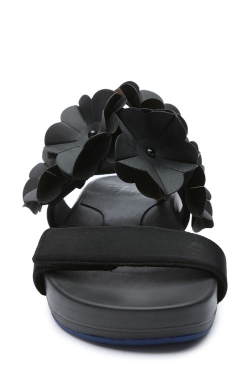 Figs By Figueroa Figs By Fiigueroa Figulous Flower Sandal In Black Fabric