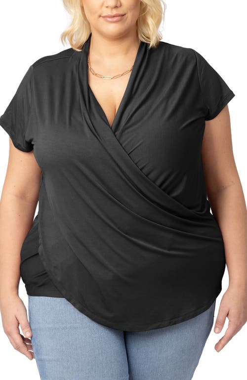 Kindred Bravely Draped Nursing Top In Black