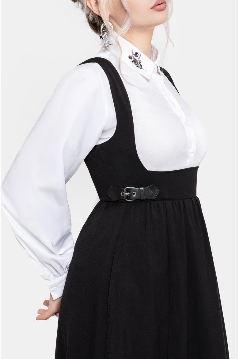 Nightingale Pinafore Midi Dress, Alternate, color, Black