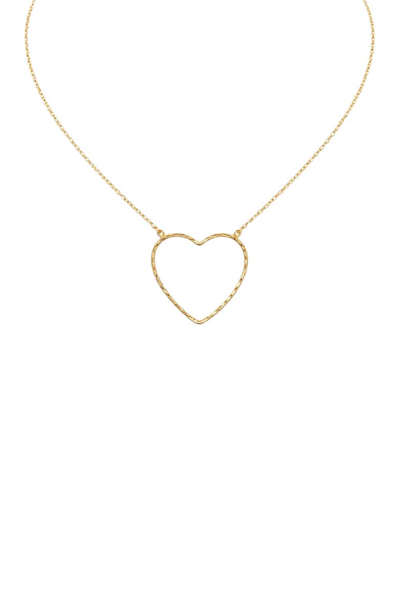 Open Heart Gold Necklace, Alternate, color, Gold