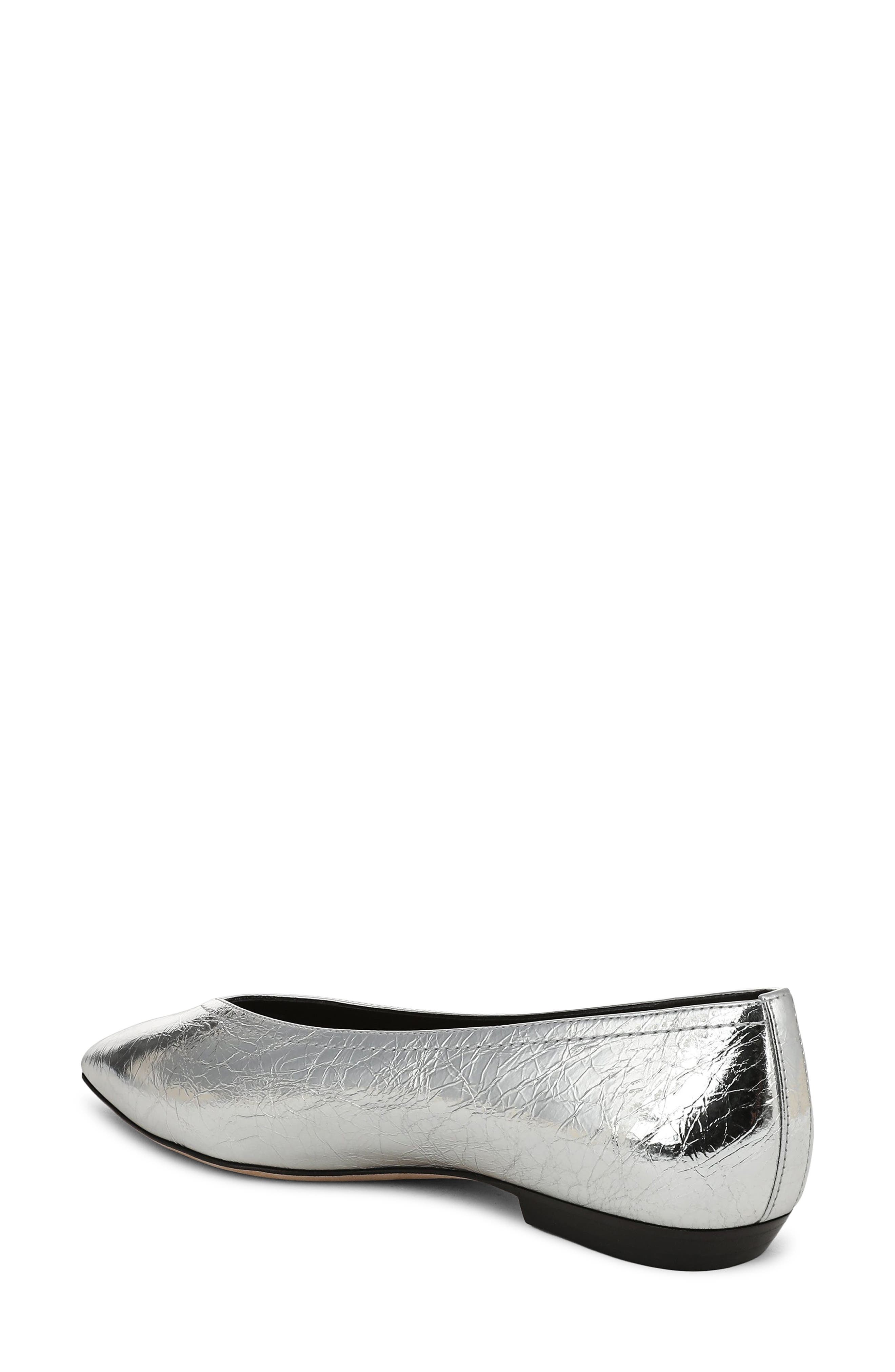 Veronica Beard Bancroft Pointed Toe Flat, Alternate, color, Silver