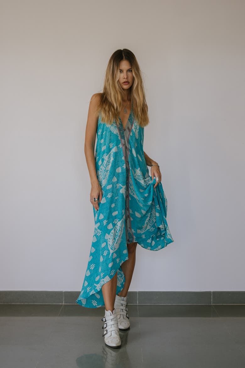 Classic Silk Dress Harmony, Alternate, color, Blue & White