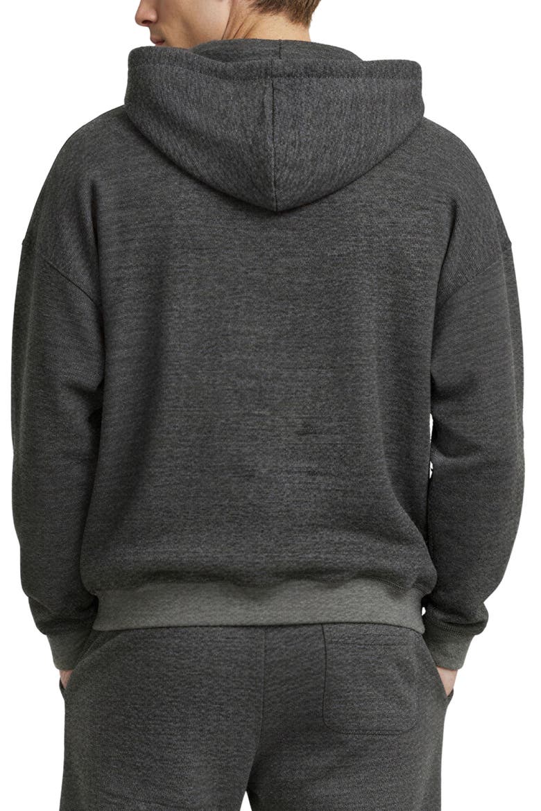 Oversize Textured Cotton Interlock Hoodie, Alternate, color, GREY