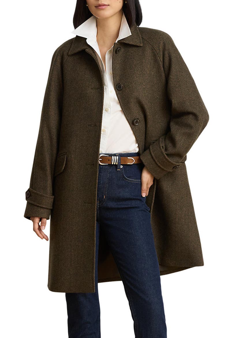 Single Breasted Coat, Main, color, LODEN BROWN
