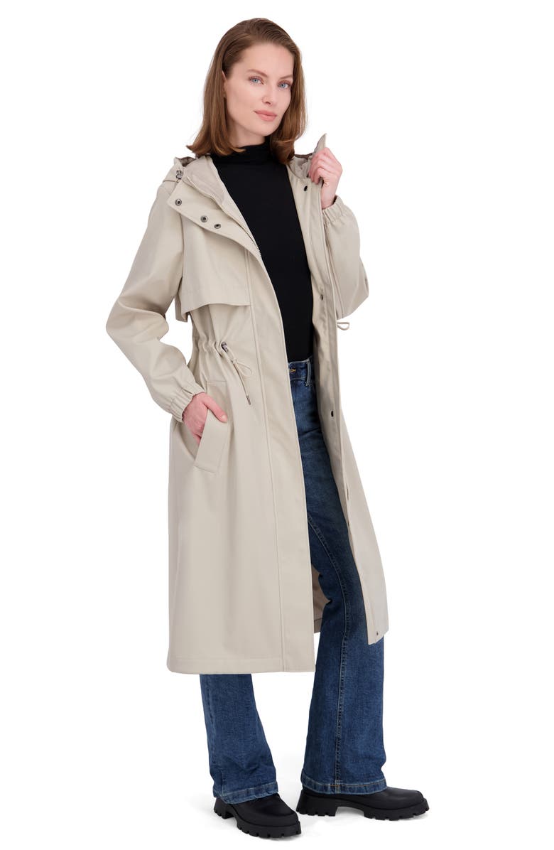 Tahari Amelia Hooded Coat, Alternate, color, Parchment