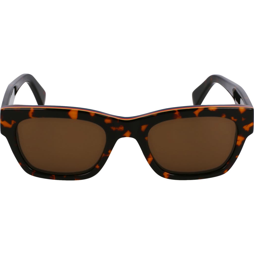 Paul Smith Loxham 52mm Modified Rectangular Sunglasses In Havana Multi Stripes