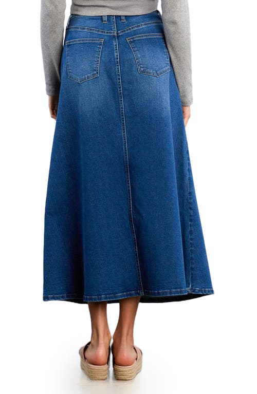 Hint Of Blu Denim Maxi Skirt In Blue