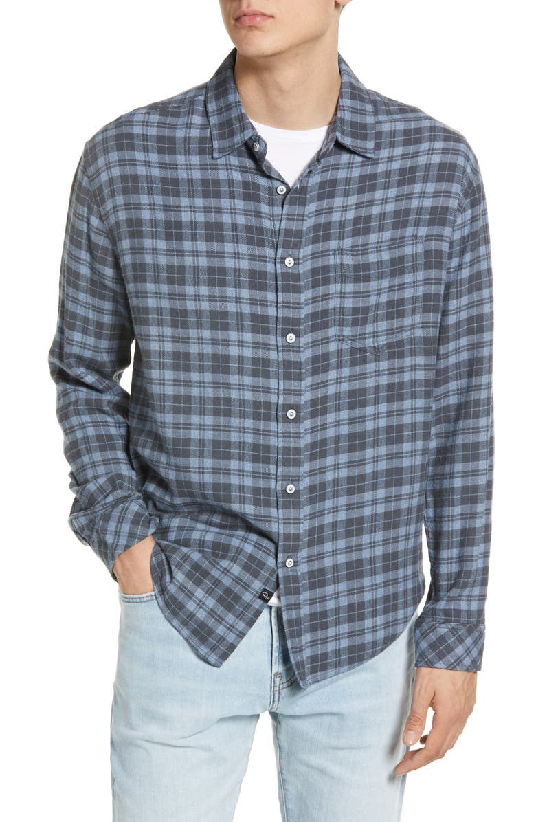 Rails Lennox Relaxed Fit Plaid Cotton Blend Button-Up Shirt, Main, color, 