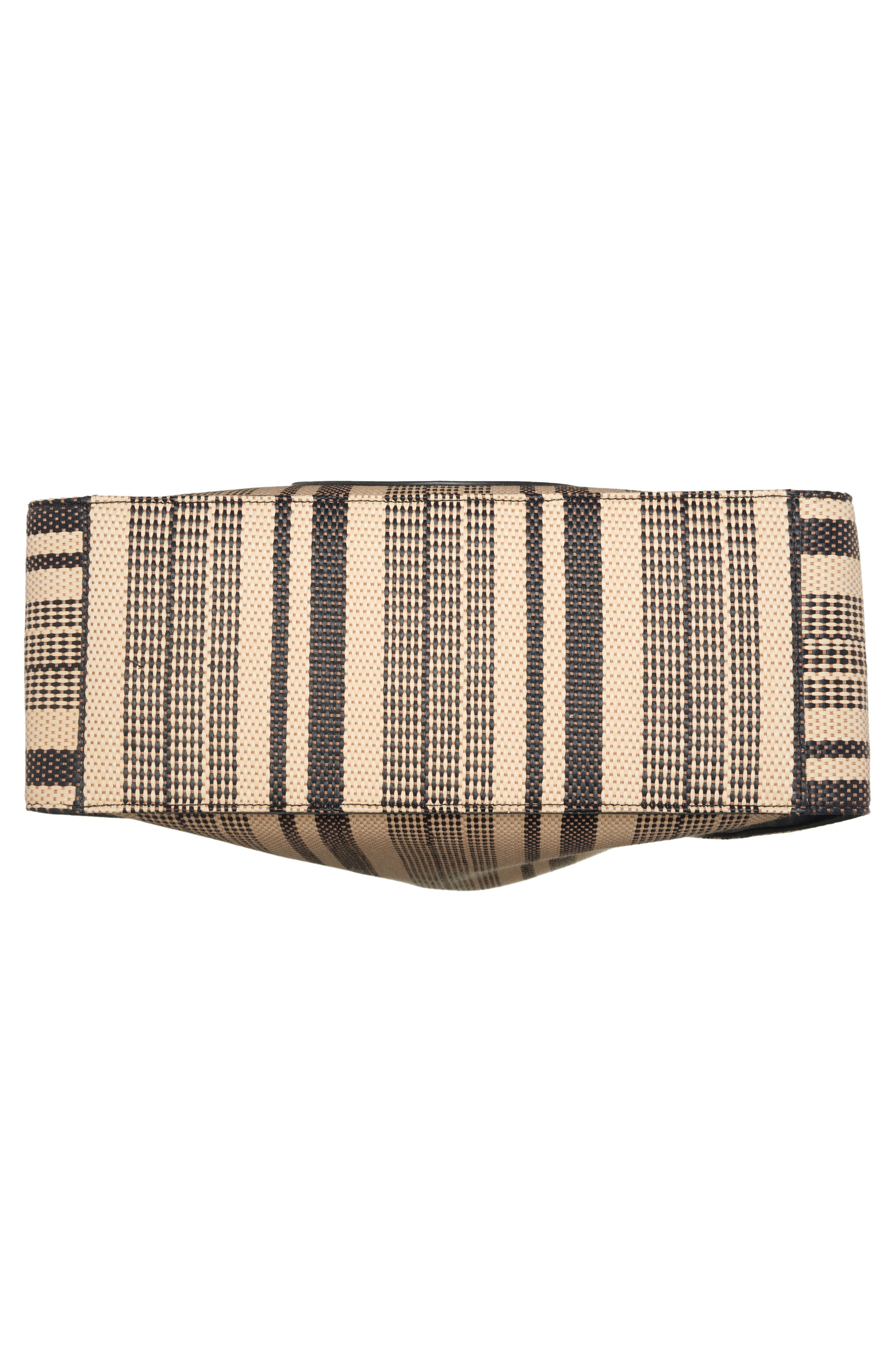 Stella McCartney Stella Logo Stripe Woven Tote, Alternate, color, 