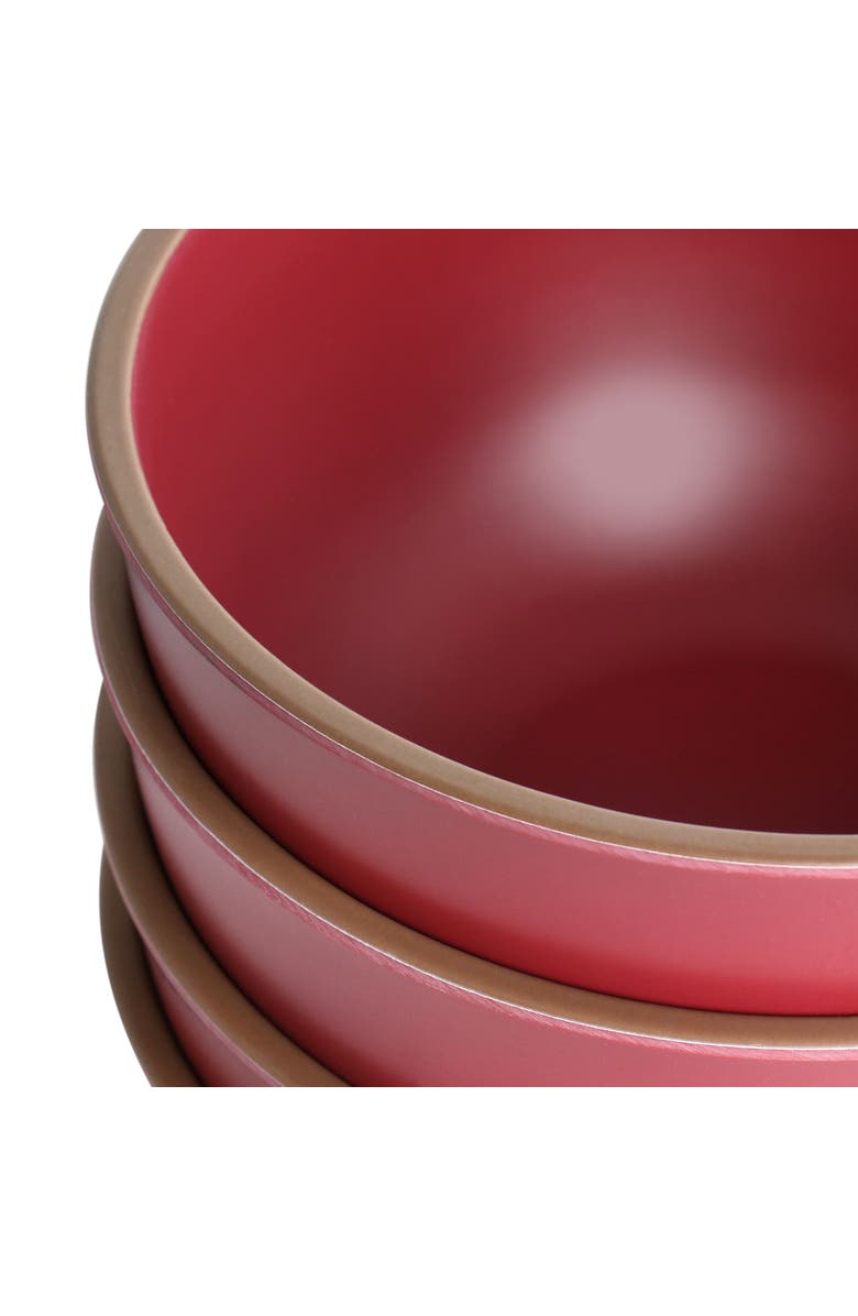 Gibson Home Rockabye 4 Piece Melamine Cereal Bowl Set, Alternate, color, Dark Pink