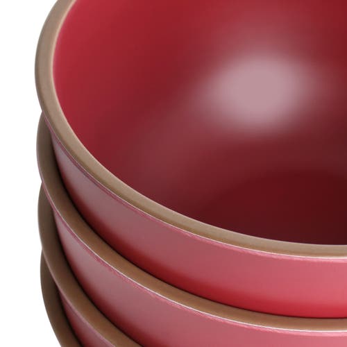 Gibson Home Rockabye 4 Piece Melamine Cereal Bowl Set In Red