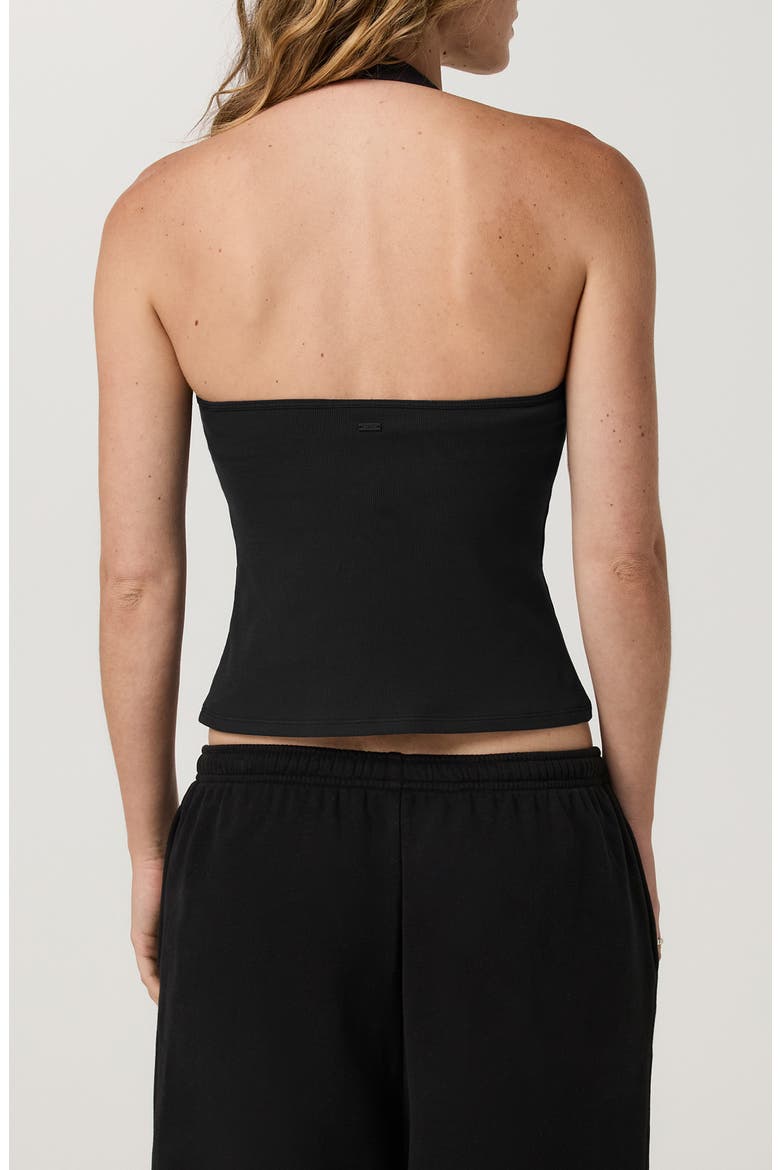 Pose Halter Performance Tank, Alternate, color, BLACK