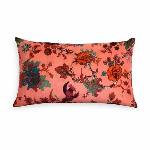 Velvet Eden Floral Pillow | Cotton Fabric
