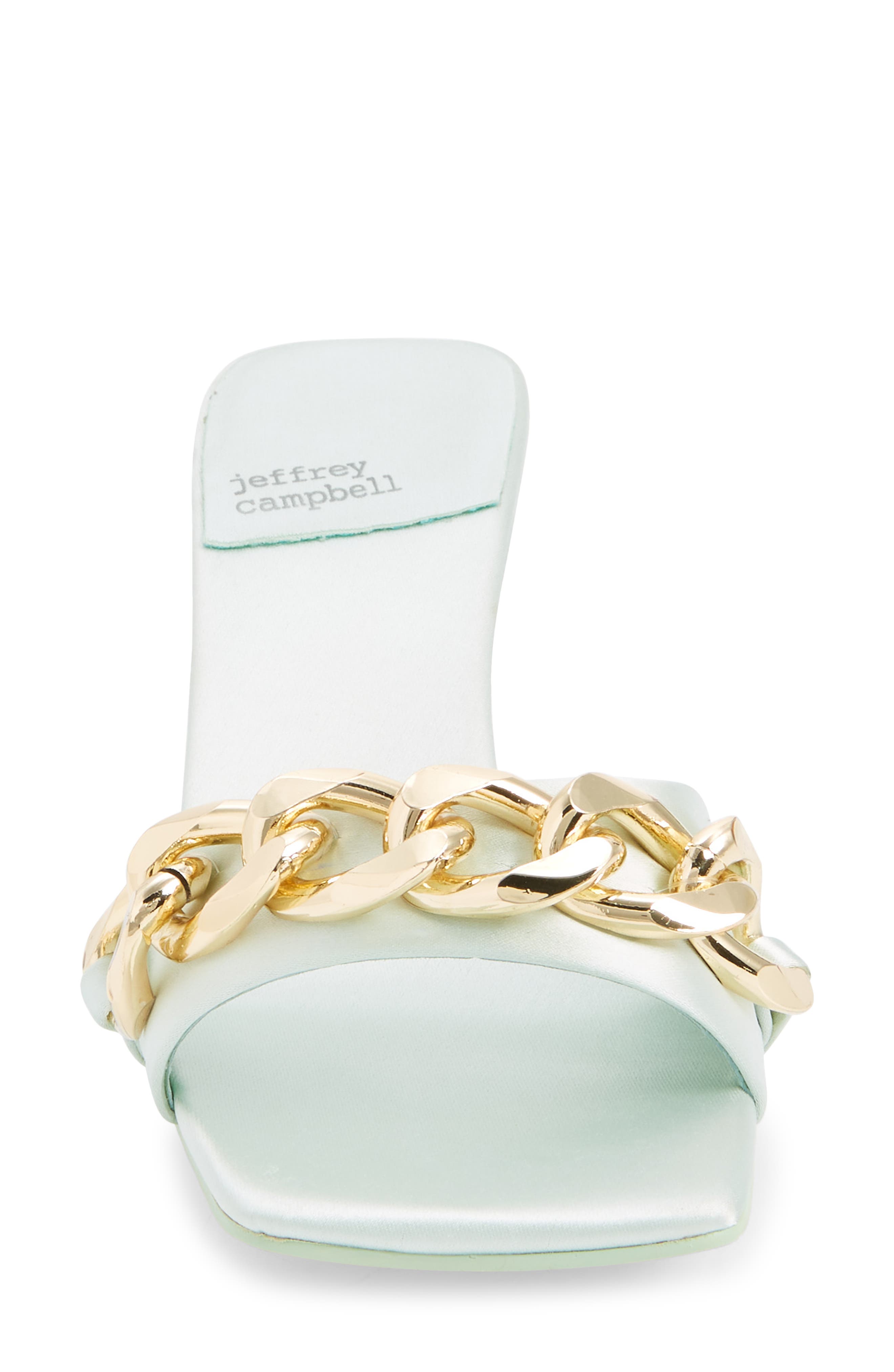 Mr Big Chain Slide Sandal, Alternate, color, MINT SATIN GOLD
