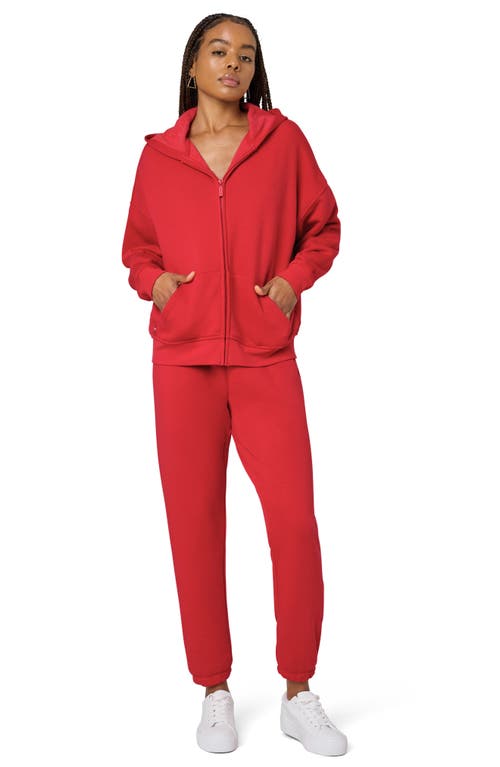 Florence By Mills Cozy Crush Oversize Zip Hoodie In Red