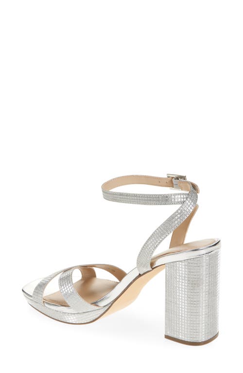 Nina Secelia Ankle Strap Platform Sandal In Silver