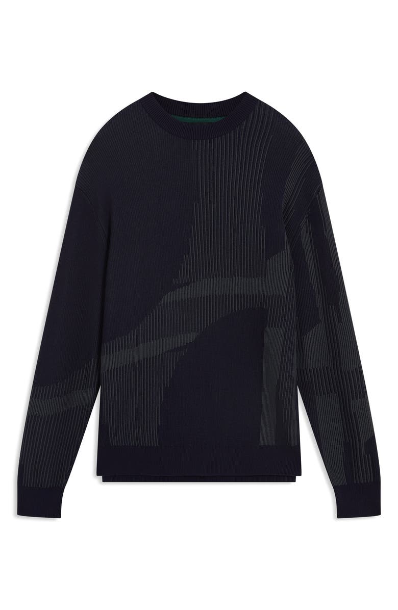 Ted Baker Wilan Rib Abstract Sweater, Alternate, color, Navy