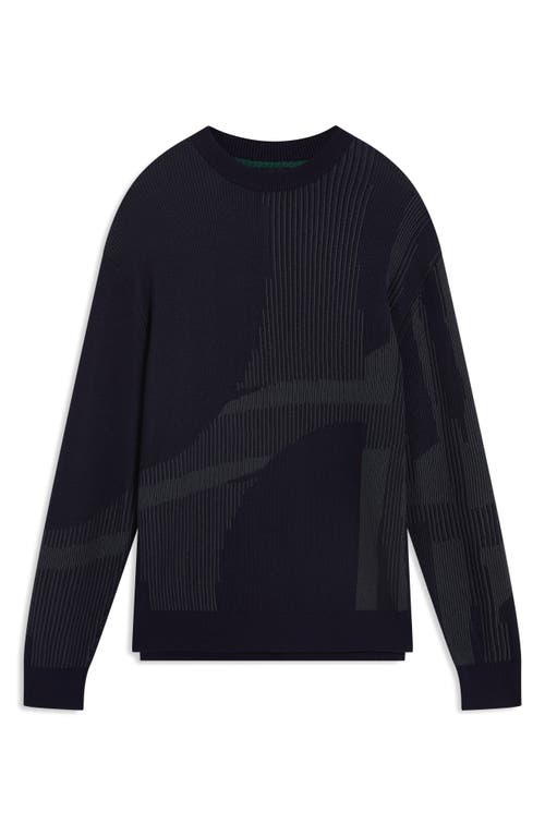 Ted Baker Wilan Rib Abstract Sweater In Black