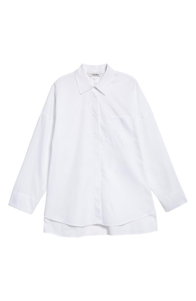 Max Mara Lodola Long Sleeve Cotton Oxford Trapeze Shirt, Alternate, color, 