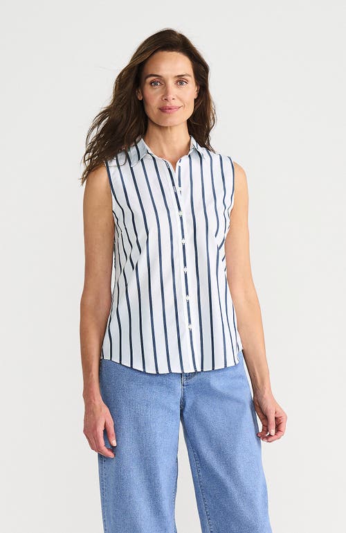 Lands' End Sleeveless No Iron Shirt In White