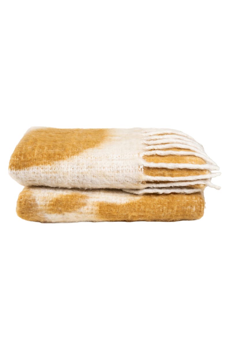 Ropar Fringed Jacquard Acrylic Wool Throw 51X71 In, Alternate, color, Beige