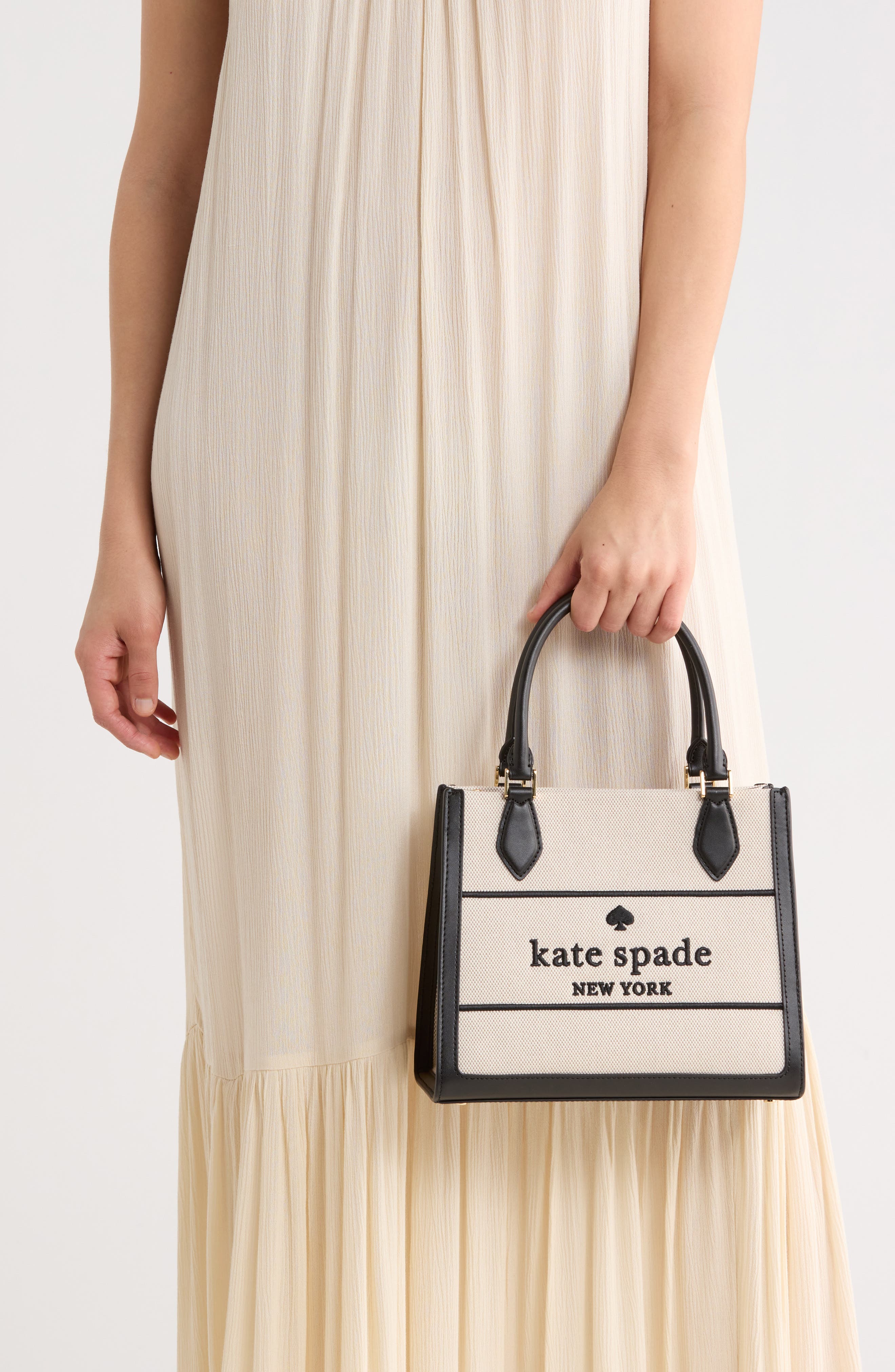 Kate Spade New York ellie small canvas tote bag, Alternate, color, Black Multi