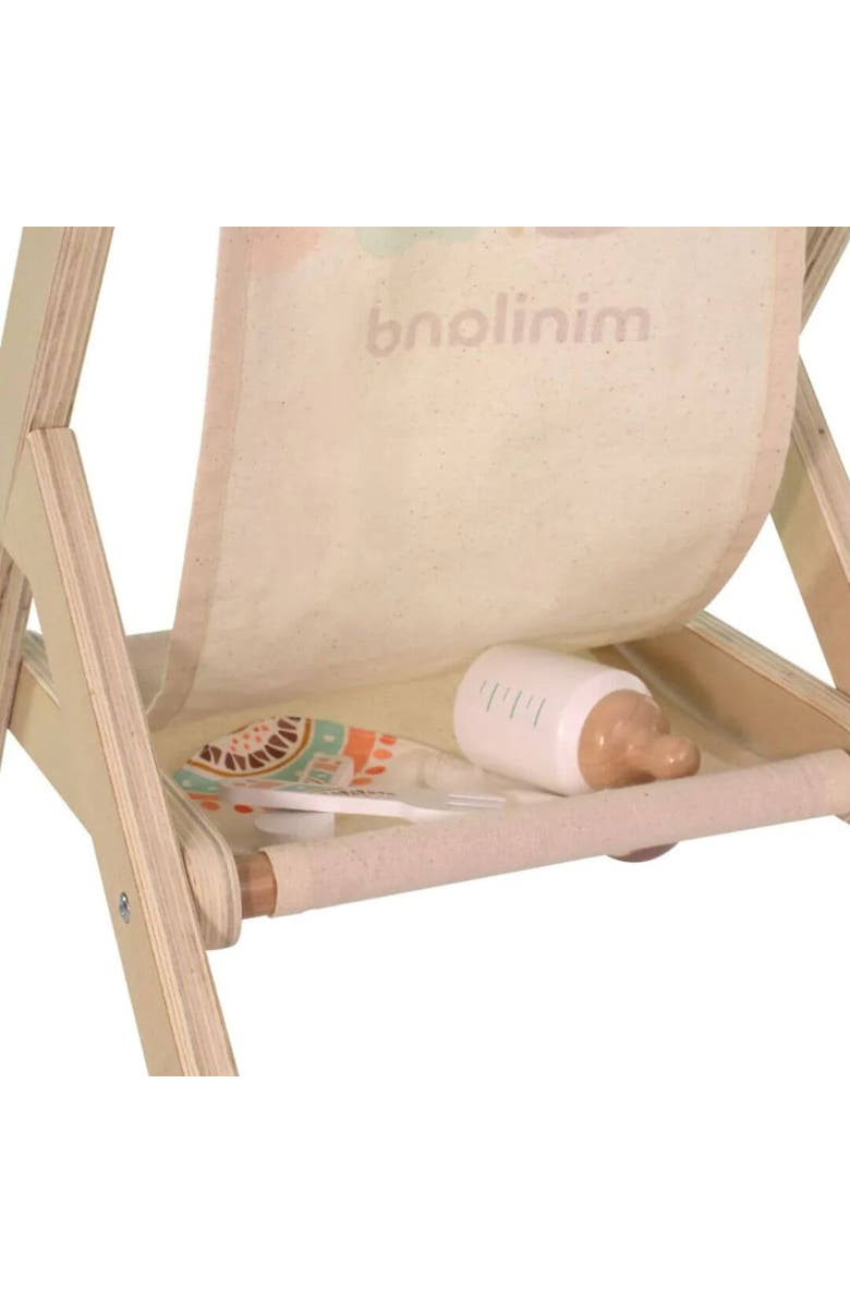 Miniland Wooden Doll Stroller, Alternate, color, Beige Multi