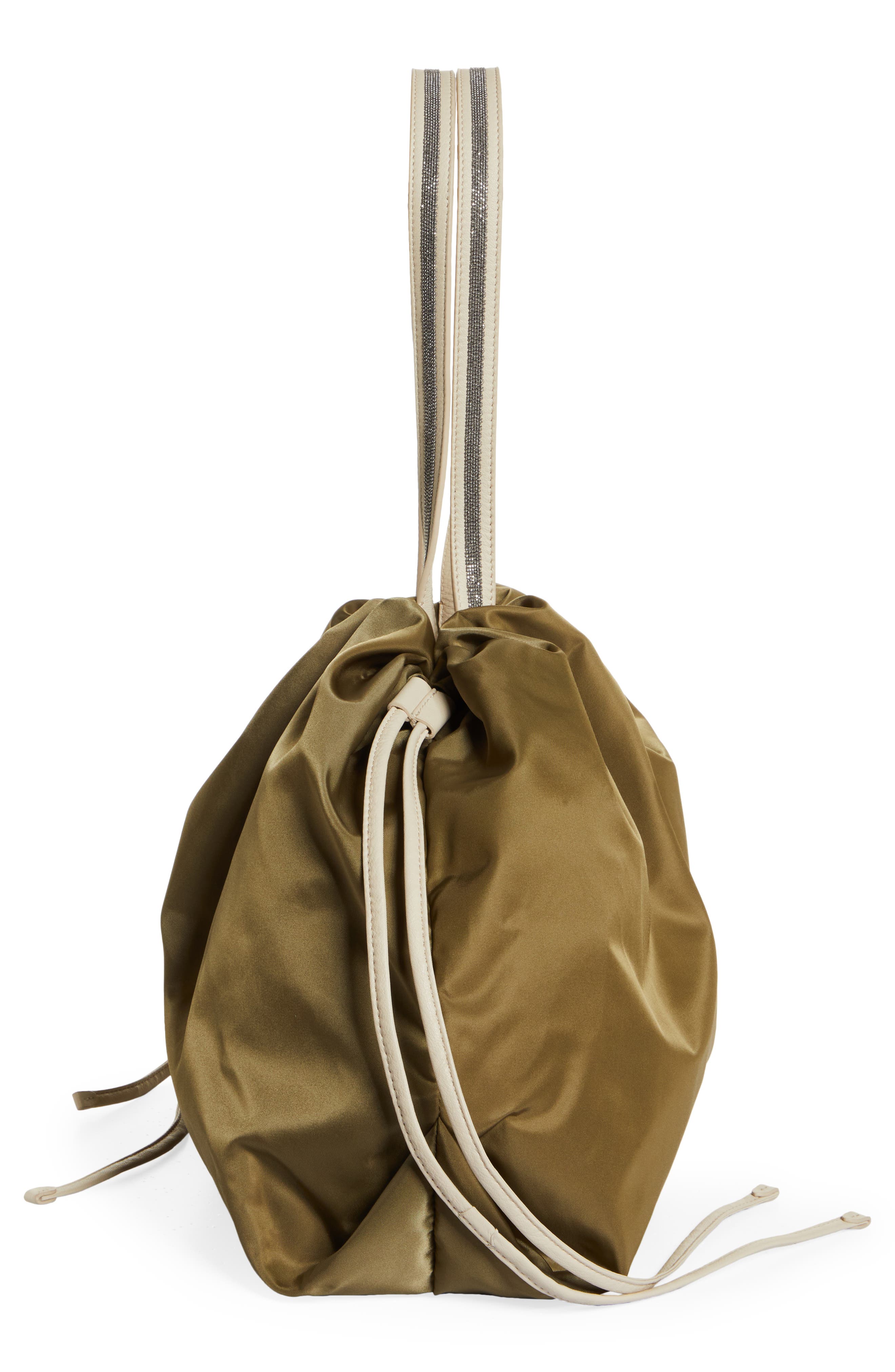 Brunello Cucinelli Large Technical Nylon Shopper, Alternate, color, 
