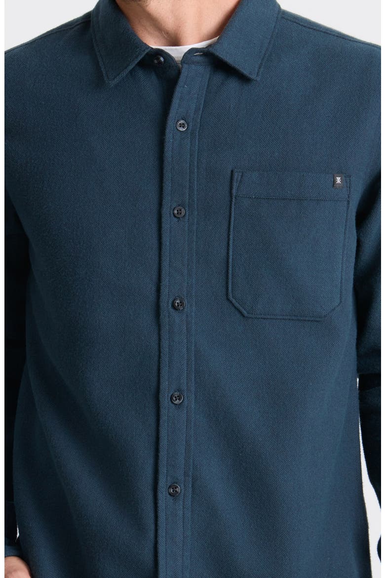 Crossroads Organic Cotton Button-Up Shirt, Alternate, color, DEEP NAVY HARRINGBONE