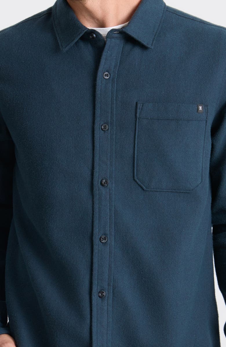 Roark Crossroads Organic Cotton Button-Up Shirt, Alternate, color, Deep Navy Harringbone