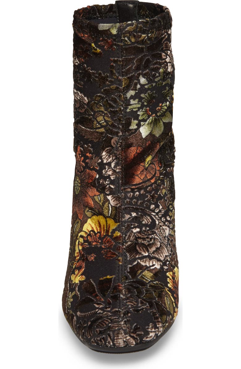 Hispanitas Portia Floral Stretch Velvet Bootie, Alternate, color,