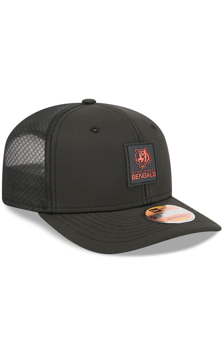 New Era Men's New Era Black Cincinnati Bengals 2025 Sideline 9SEVENTY Trucker Adjustable Hat, Alternate, color, Black